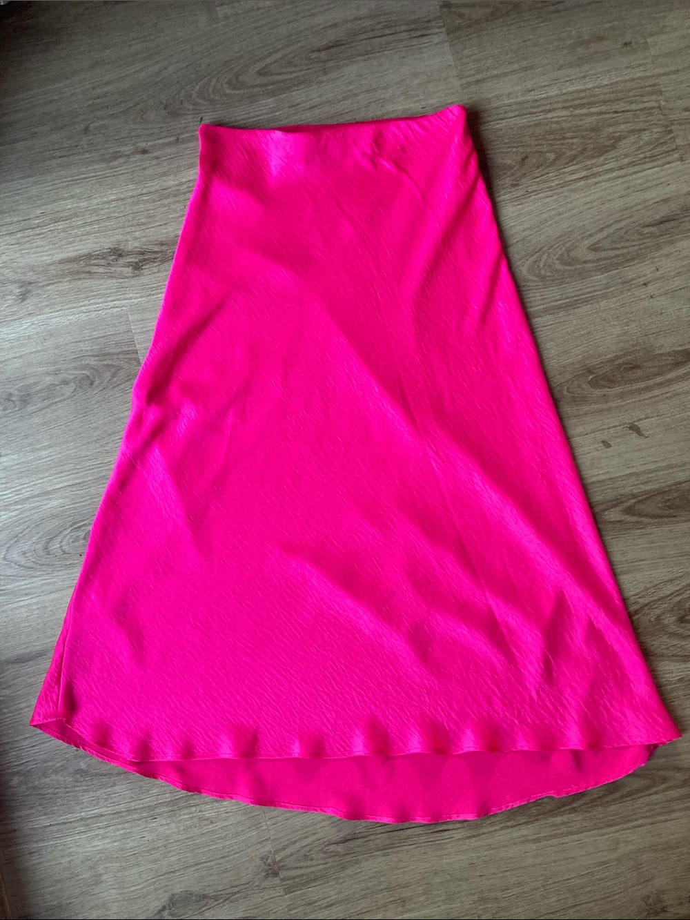 Steve Madden High-Waist A-Line Midi Skirt — Hot Pink